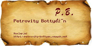 Petrovity Bottyán névjegykártya
